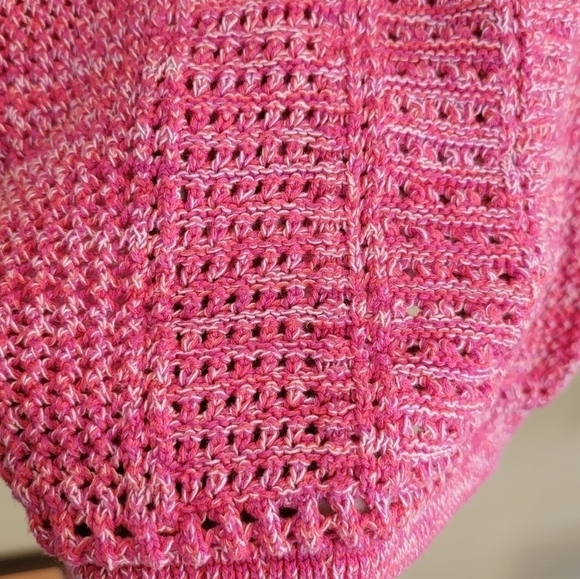 Gap | Pink Open Knit Crochet Sweater Tank Size Medium - Picture 3 of 6